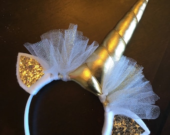 UNICORN HEADBAND party favor- dress up headband- GOLD headpiece