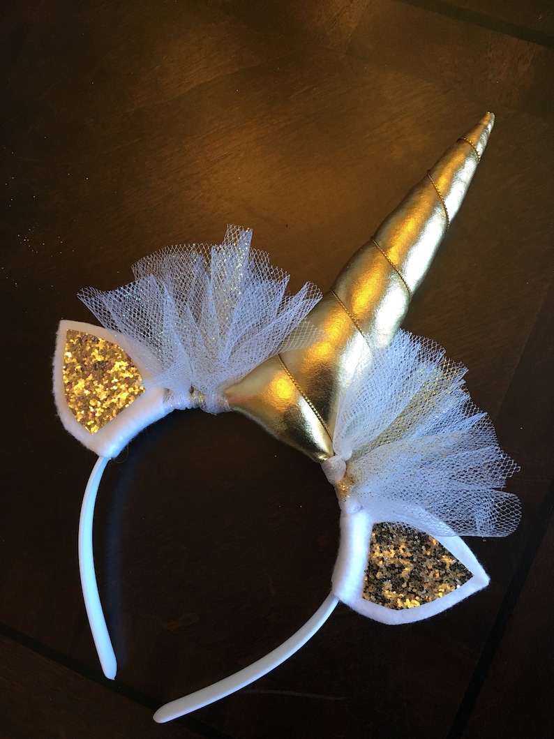 UNICORN HEADBAND party favor dress up headband GOLD headpiece image 1