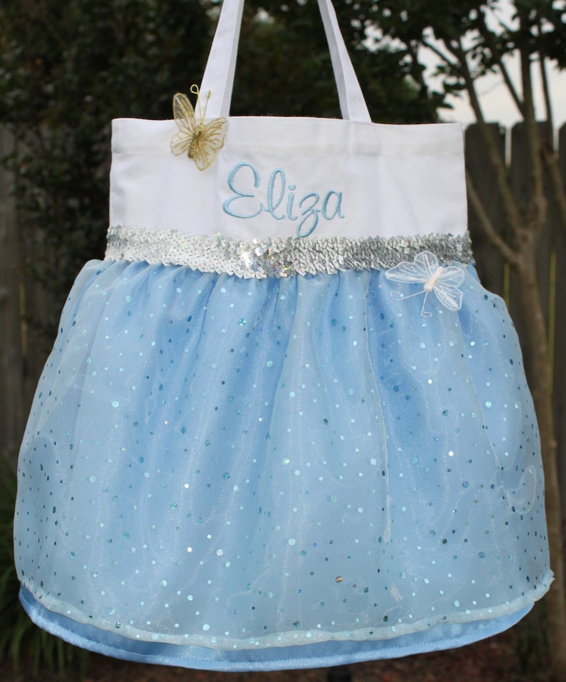 NEW CINDERELLA Inspired Princess Bag/ Tote Dance Bag Party Favor-Halloween Trick or Treat Bag Easter Bag image 5