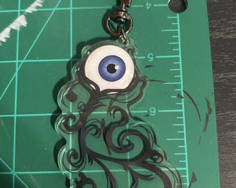 Blue eyeball acrylic keychain