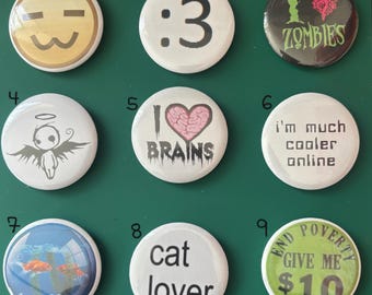 2.25 inch button pins
