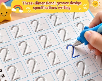 Reusable Preschool Tracing Books, 3D Grooved Handwriting Practice (Ages 3-5)