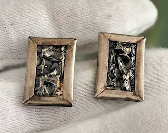 Vintage 0.925 sterling silver handcrafted earrings,  abstract silver earrings