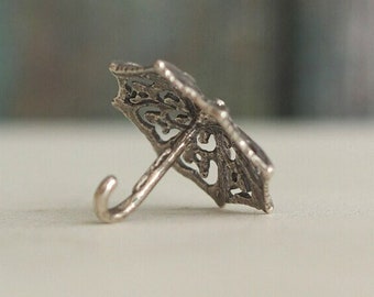 Silver miniature - Tiny umbrella miniature - solid silver