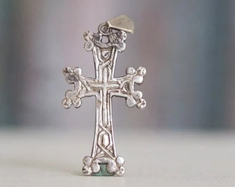 Vintage 0.925 sterling silver crucifix pendant, silver crucifix, vintage silver crucifix