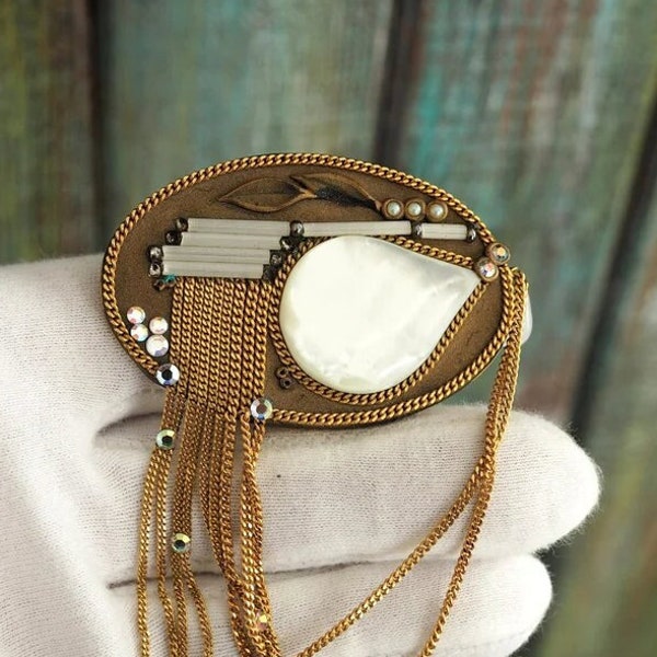 Marena Handmade - Vintage, handmade in West Germany, Marena handcraft brooch