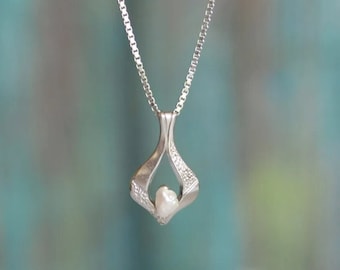 925 silver chain and pendant, vintage silver pendant on silver chain, vintage German necklace