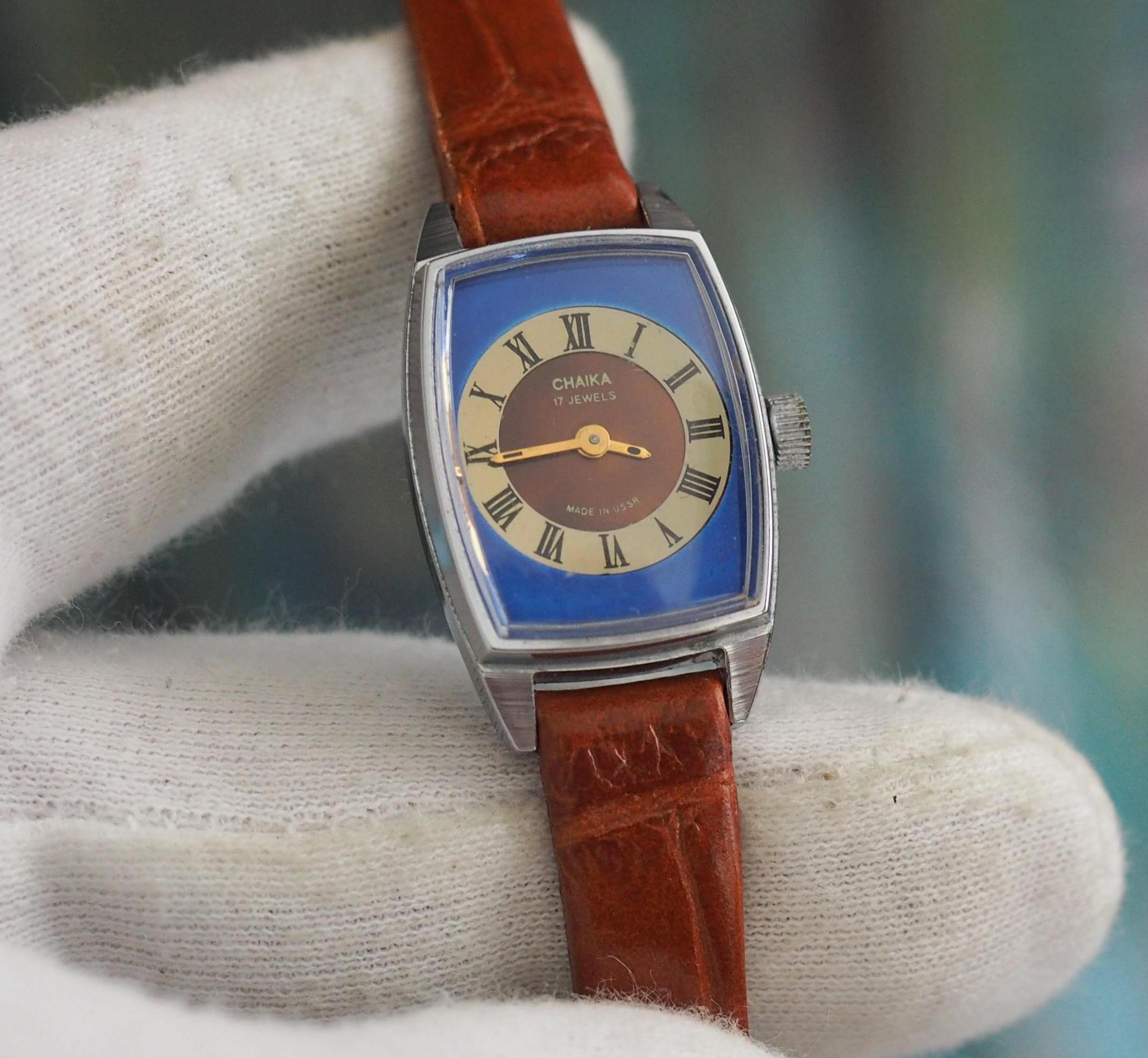 【稼働品レア】CHAIKA 手巻き　レディース腕時計 17Jewels Vintage Ladies Mechanical Gold Plated Watch Chaika Chayka 17
