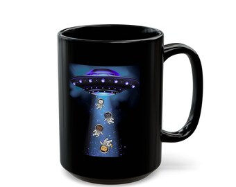 Astrocats UFO Black Mug 11oz, 15oz