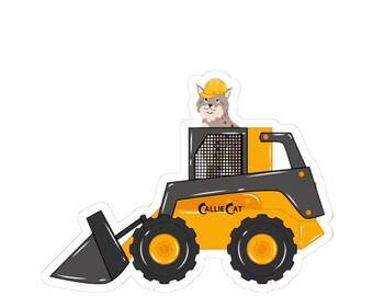 Bob the Cat Bulldozer Sticker