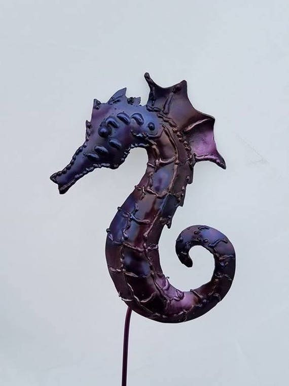Seahorse Decor Metal Garden Art Stake Image 0