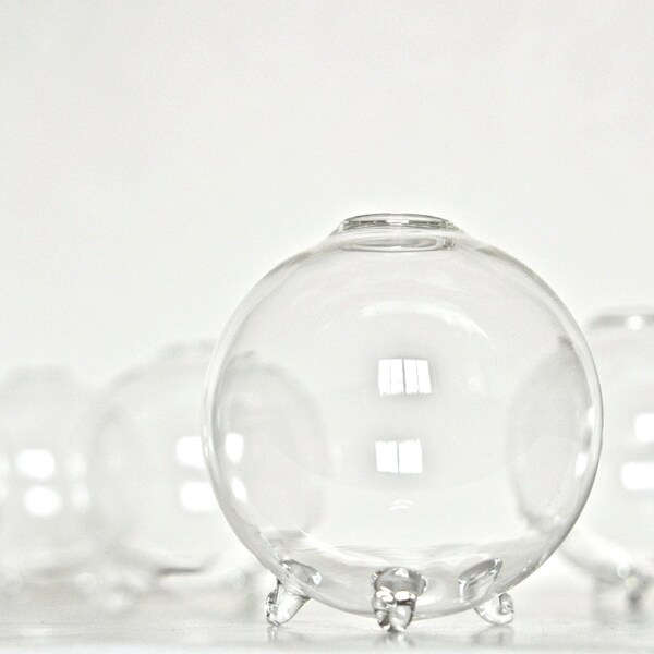Hand blown Bubble Ball Glass Vase, Glass Globe Modern Decor, Globe Vase, Glass Round Vase, Globe Glass, Glass Orb (Without Plant and Gravel)