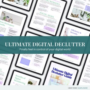 Digital Declutter Checklist Printable Template Organization System Phone Cleanup Guide Email Management Planner Schedule Maintenance Tracker Computer Files Internet Social Media Blog Website Organization Daily Weekly Monthly Quarterly