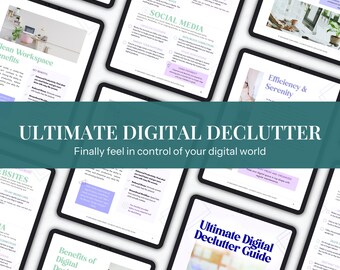 Digital Declutter Guide Printable Checklist Phone Email File Organization System Clean Up Your Digital Life PDF Instant Download Mom