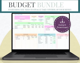 Budget Tracker Google Sheets Template 3 in 1 Personal Finance Bundle Debt Payoff Planner Net Worth Tracker Monthly Budget Spreadsheet Mom
