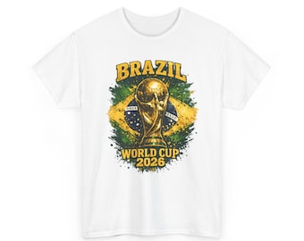 World Cup 2026 Brazil Trophy T-Shirt | Brazilian Flag Soccer Tee