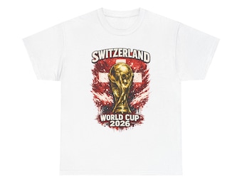 World Cup 2026 Switzerland Trophy T-Shirt | Swiss Flag Soccer Tee