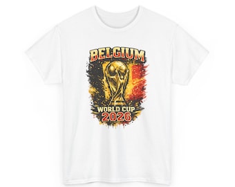 World Cup 2026 Belgium  T-Shirt | Soccer Trophy, Belgian Flag Colors
