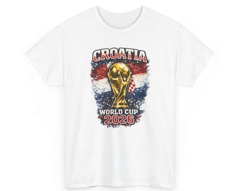 World Cup 2026 Croatia Trophy Tee | Croatian Flag Soccer Shirt