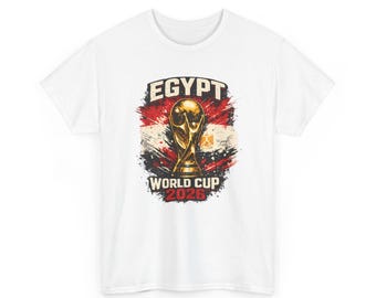 World Cup 2026 Egypt Tee | Football Trophy, Egyptian Flag Brushstroke