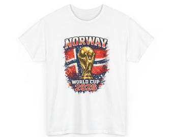 World Cup 2026 Norway  Tee | Norwegian Flag, Soccer Trophy Graphic T-Shirt