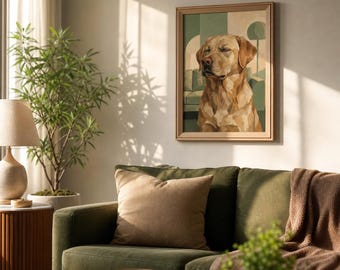 Funny Dog Living Room Print | Smug Labrador Wall Art | Funny Living Room Decor | Framed Poster
