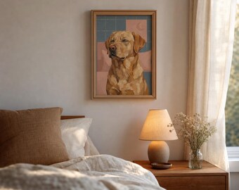 Funny Dog Bedroom Print | Sleepy Labrador Wall Art | Funny Bedroom Decor | Framed Poster