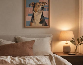 Funny Dog Bedroom Print | Sleepy Jack Russell Terrier Wall Art | Funny Bedroom Decor | Framed Poster