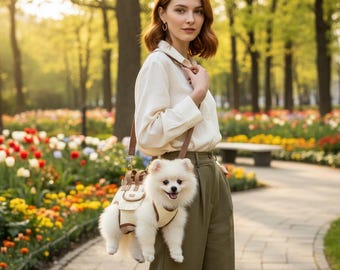 Adjustable Small Dog Carrier Backpack: Breathable Hands-Free Pet Travel Sling for Hiking