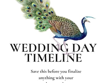 Application de chronologie du jour du mariage | Programme numérique interactif avec coordination du fournisseur — Itinéraire imprimable le jour du mariage