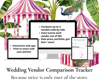 Comparaison des agences de mariage : application de suivi interactive pour comparer les lieux, les photographes, les traiteurs et la planification de mariage en toute simplicité