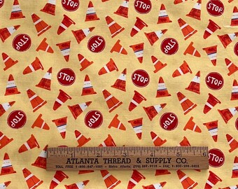 OOP Dear Stella STOP SIGN fabric cotton 1/2 yd cuts