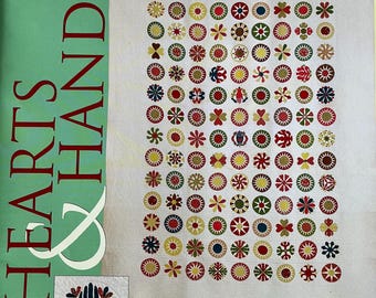 Historical quilt pattern HEARTS & HANDS Vintage Series, pieced, applique, foundation piecing.