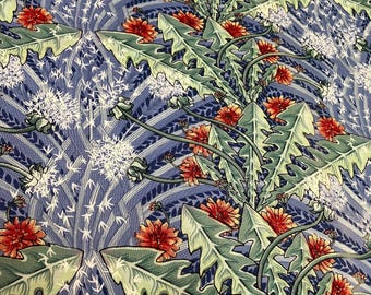 Tessuto vintage per quilt Nouveau P&B di Jennifer Sampou, colore dente di leone, taglio da 1/2 iarda.