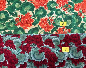 OOP Geraniums 3 yds two pieces quilt fabric