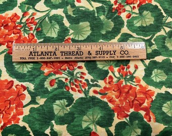 vintage OOP Geraniums 2yds Italia by Deborah Corsini for P&B cotton fabric