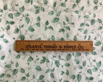 Concord Ivy blend fabric, vintage 1980s 2 yards crisp, clean