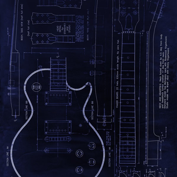 Gibson Les Paul Guitar Art Print Poster