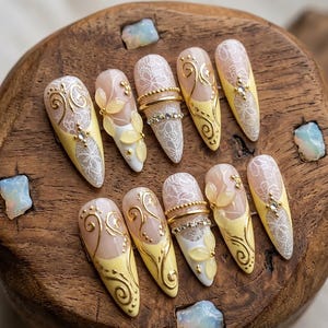Silver Cat Eye French Tip Press On Nails, Velvet Gel Fake Nails, White Star Custom Gel Nails, Celestial False Nails, Almond Nail Set