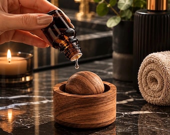Natural Wood Essential Oil Diffuser | Luxury Bathroom Air Freshener | Minimalist Spa Decor | Aromatherapy Gift