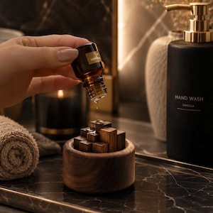 Natural Wood Essential Oil Diffuser, Handcrafted Aroma Spa Bathroom Accessory