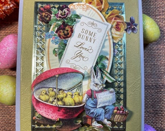 Osterhase Nanny - Frohe Osterhasen Grußkarte - Handgemachte Karte - Osterkarte - Grußkarte - Niedlich