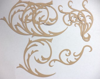 Tim Holtz Elegant Flourishes 4er Set Bastelkartenpapier