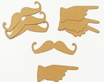 Tim Holtz Die Cuts Mini Mustache and Pointed Finger Set of 4 Craft Card Stock Paper Sizzix 658562