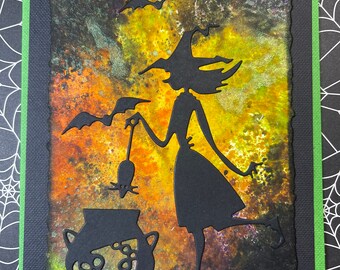 Tim Holtz Halloween Brujilda Witch Card-Handmade Card-Halloween Card-Halloween Witch-Halloween-Greeting Card