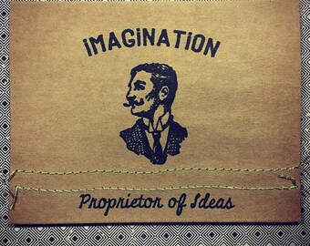 Tim Holtz Imagination Vintage Note Card Mixed Media Handmade - Tim Holtz - Handgemachte -Notiz Karte - Geschenk für Ihn