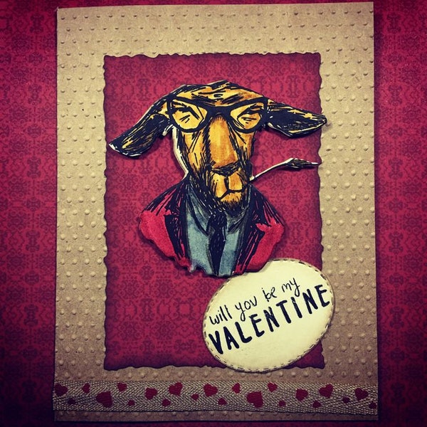 Tim Holtz 3D Hipster Valentine Handmade Card