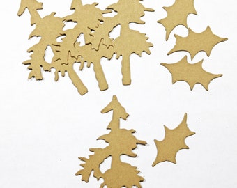 Tim Holtz Mini Pine Tree & Holly Set of 4 Craft Card Stock Paper