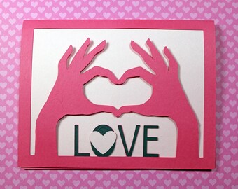 Love Valentine Card Handmade 3D POP Up - Handmade Card - Valentines- Cricut - Valentines day gift for him - Valentines for Her