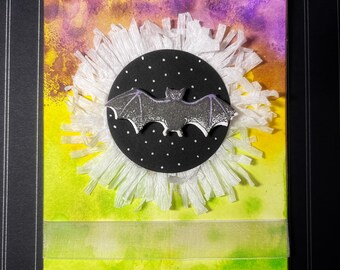 Tim Holtz Halloween Bat 3D Card-Handmade Card-Halloween Card-Halloween Witch-Halloween-Greeting Card